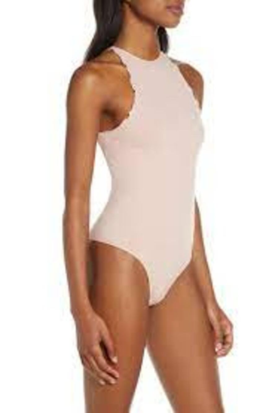 Intimately Free People Feels Right Ballet Pink Bodysuit Womens M/L‎ Fitted Top